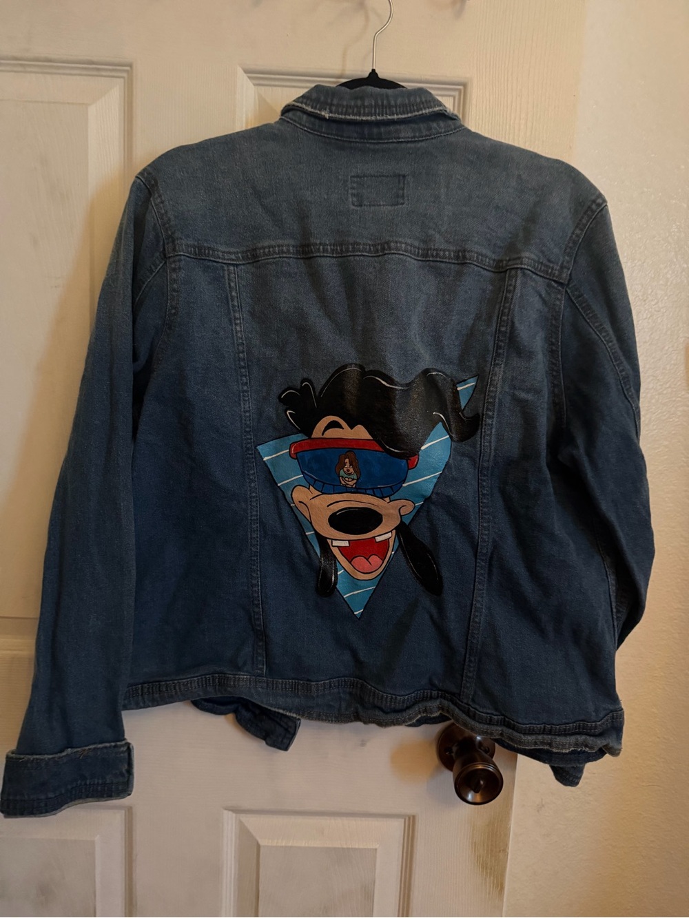 Blue Denim Jacket with Painted Max and Roxanne